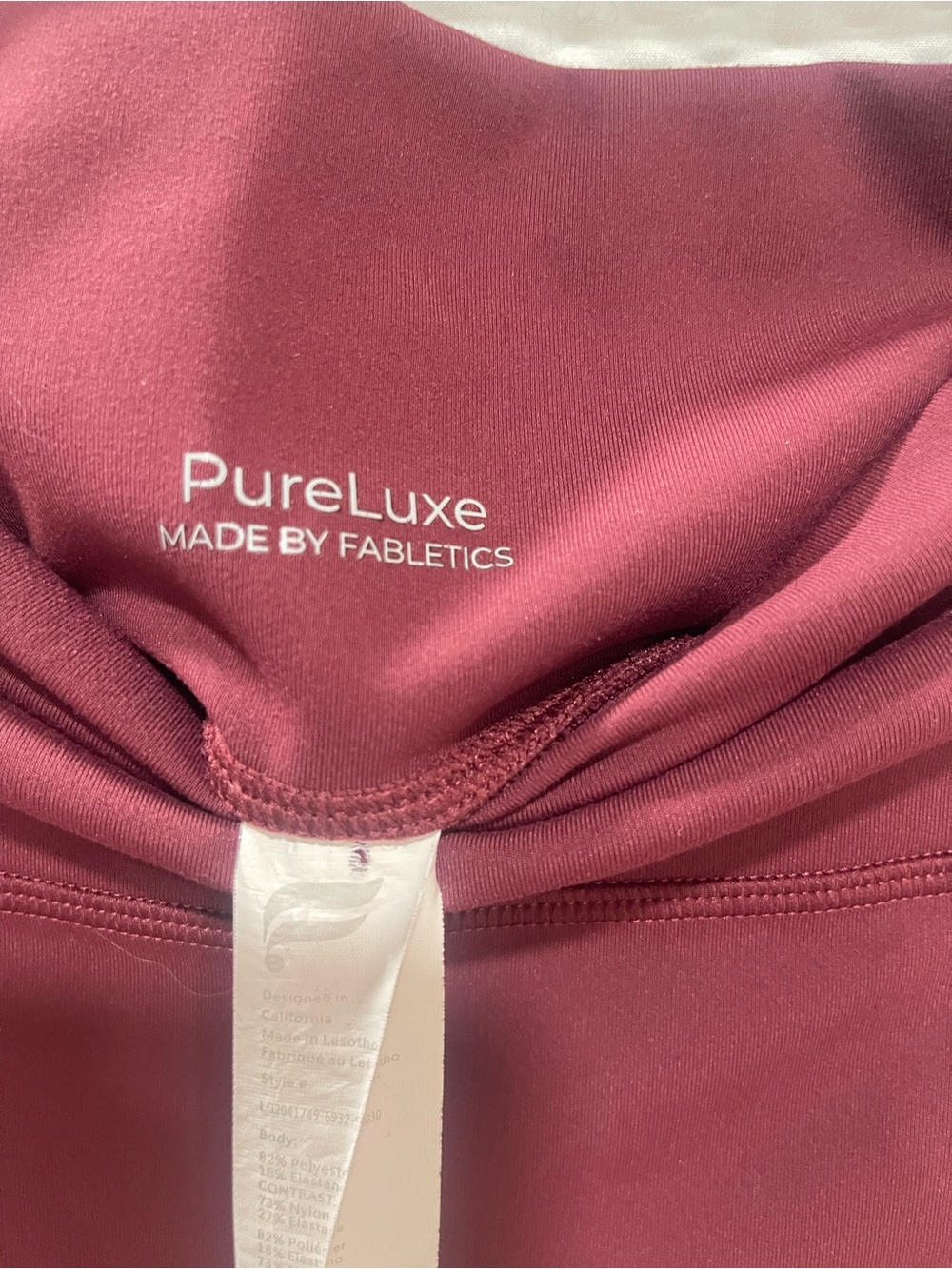 High-Waist Burgundy Seamless Leggings - Picture 7 of 7